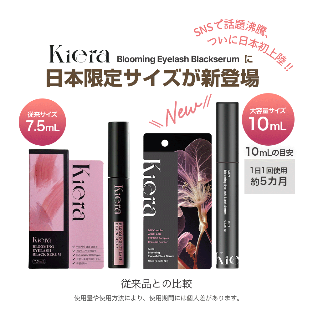 Blooming Eyelash serumに日本限定サイズが新登場
